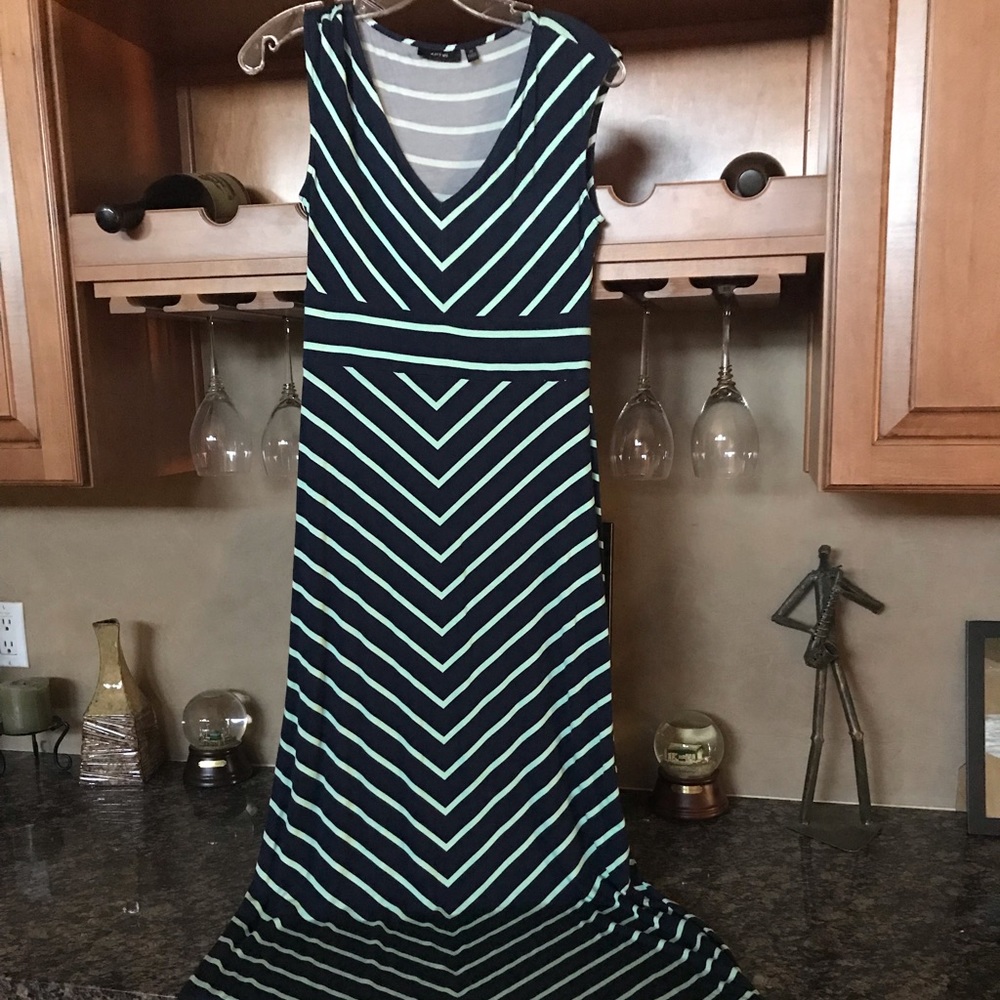 Maxi dress - navy and mint green